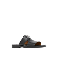Mules en cuir à motif monogramme - Black