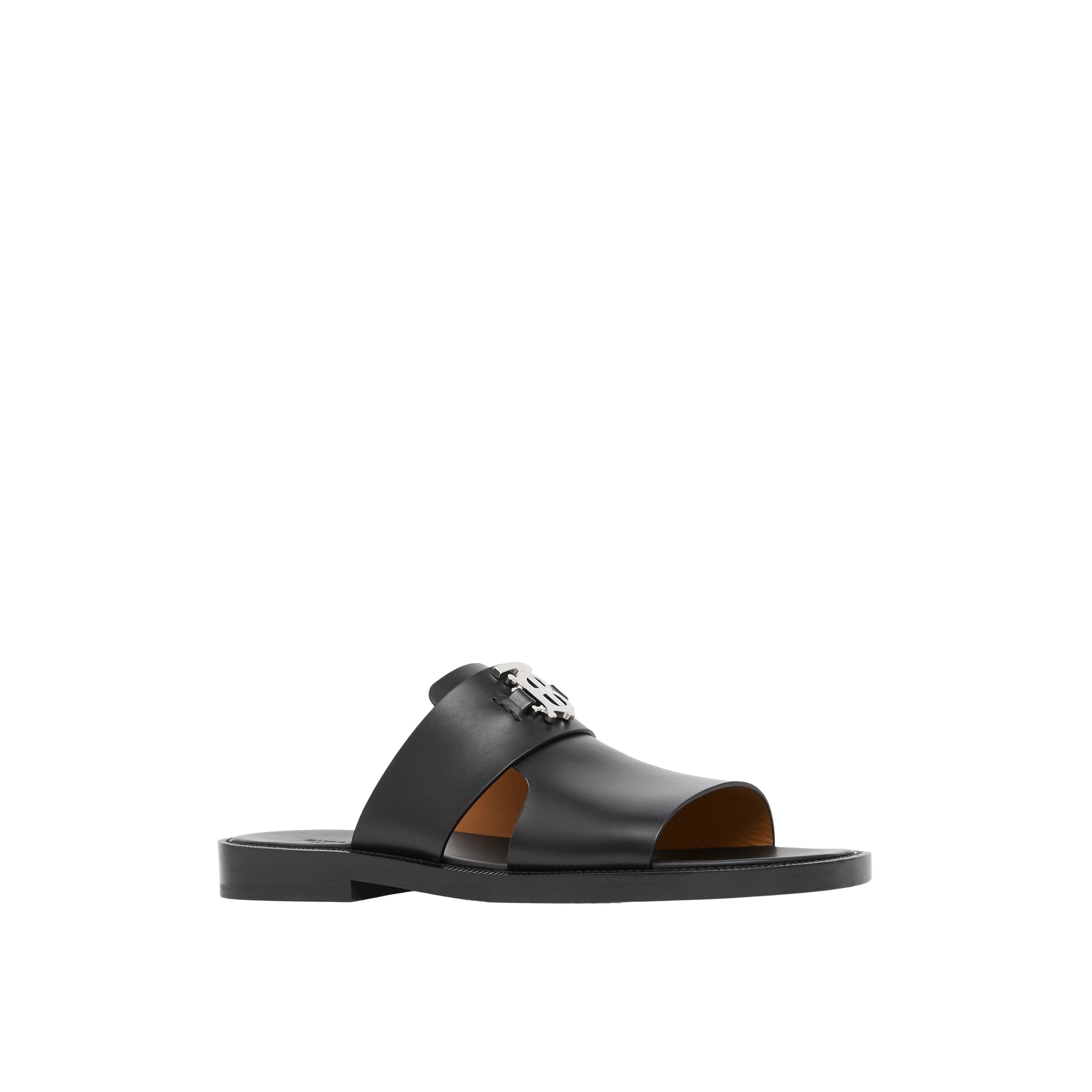 Mules en cuir à motif monogramme - Black