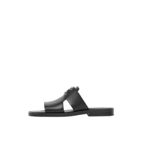 Mules en cuir à motif monogramme - Black