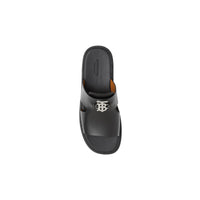 Mules en cuir à motif monogramme - Black