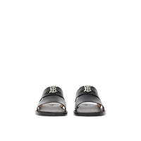 Mules en cuir à motif monogramme - Black