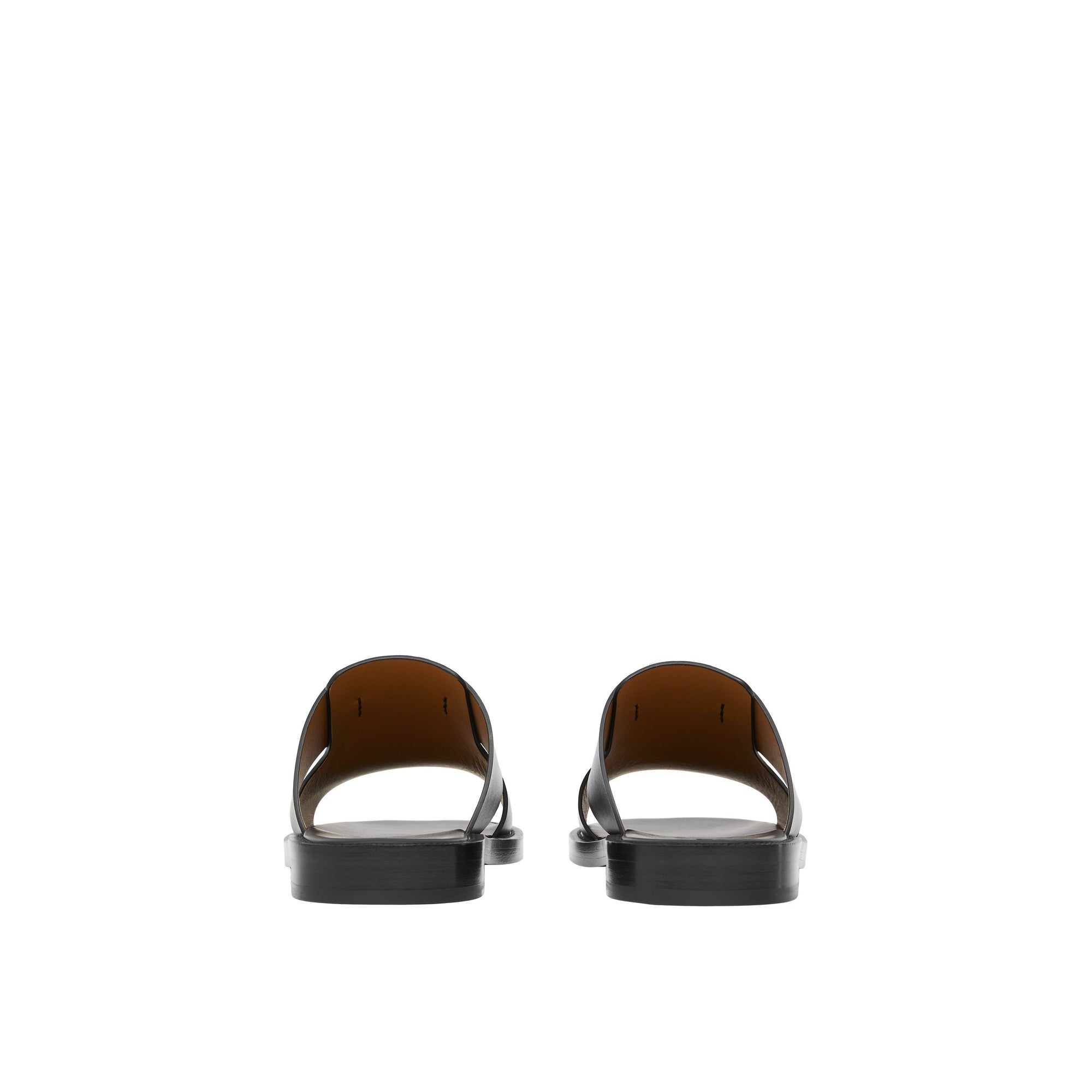 Mules en cuir à motif monogramme - Black