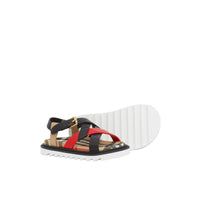 Sandales en cuir tricolore et motif Vintage check - Archive Beige Check