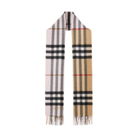 Écharpe en cachemire à motif check - Archive Beige & Candy Pink
