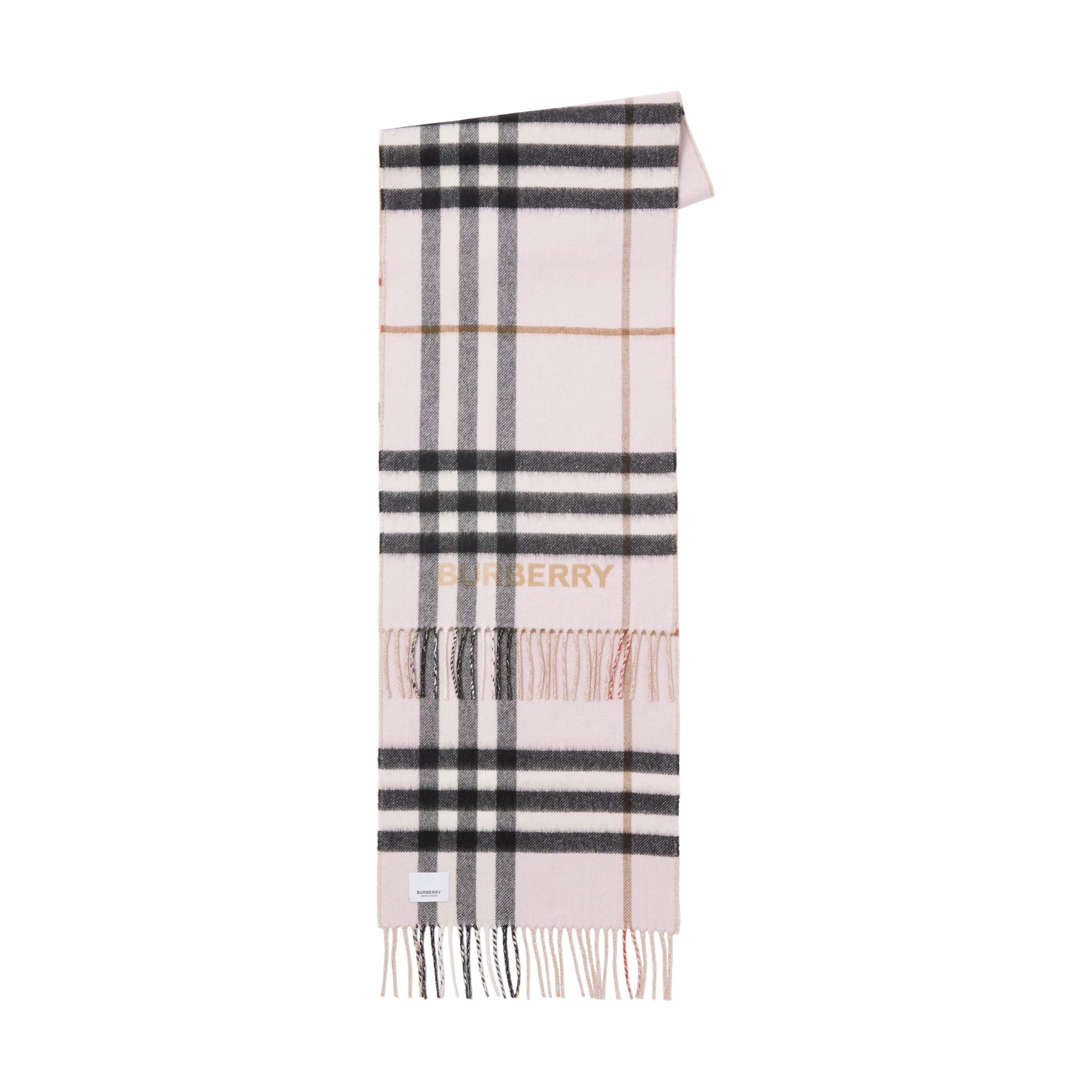 Écharpe en cachemire à motif check - Archive Beige & Candy Pink