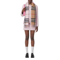Écharpe en cachemire à motif check - Archive Beige & Candy Pink