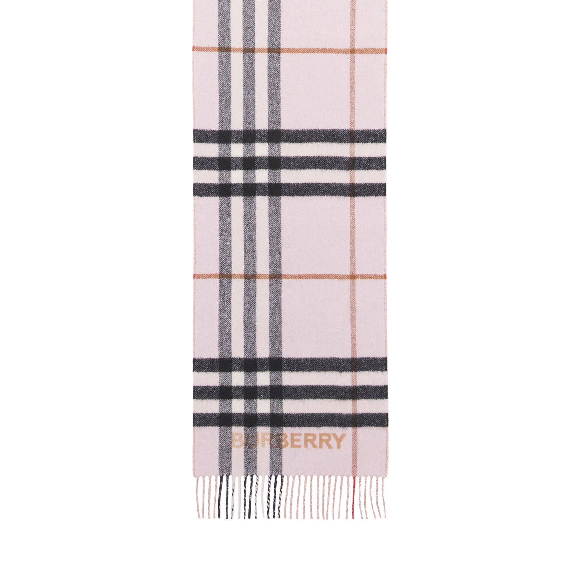 Écharpe en cachemire à motif check - Archive Beige & Candy Pink