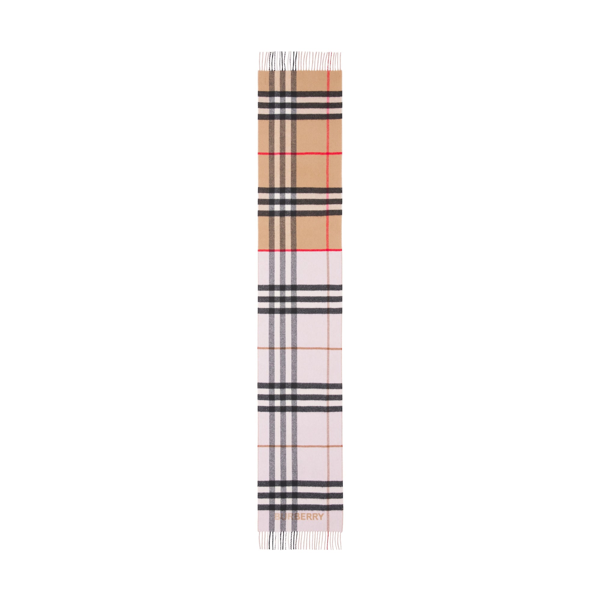 Écharpe en cachemire à motif check - Archive Beige & Candy Pink