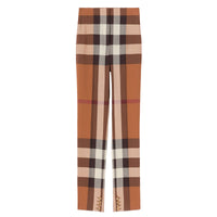 Pantalon tailleur en laine à motif Exaggerated Check - Dark Birch Brown Check