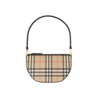 Pochette Olympia en coton à motif Vintage check - Archives Beige & Black