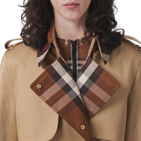 Trench-coat à panneaux à carreaux - Camel