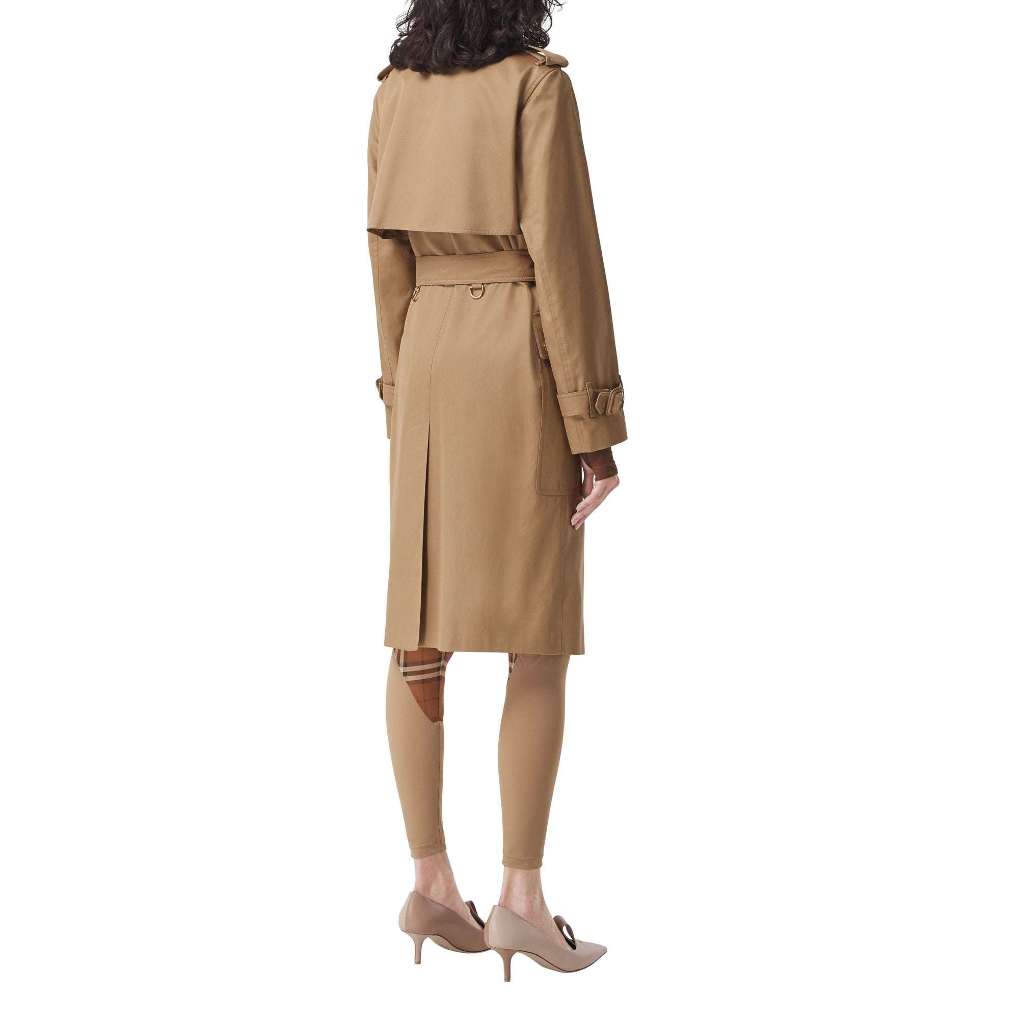 Trench-coat à panneaux à carreaux - Camel