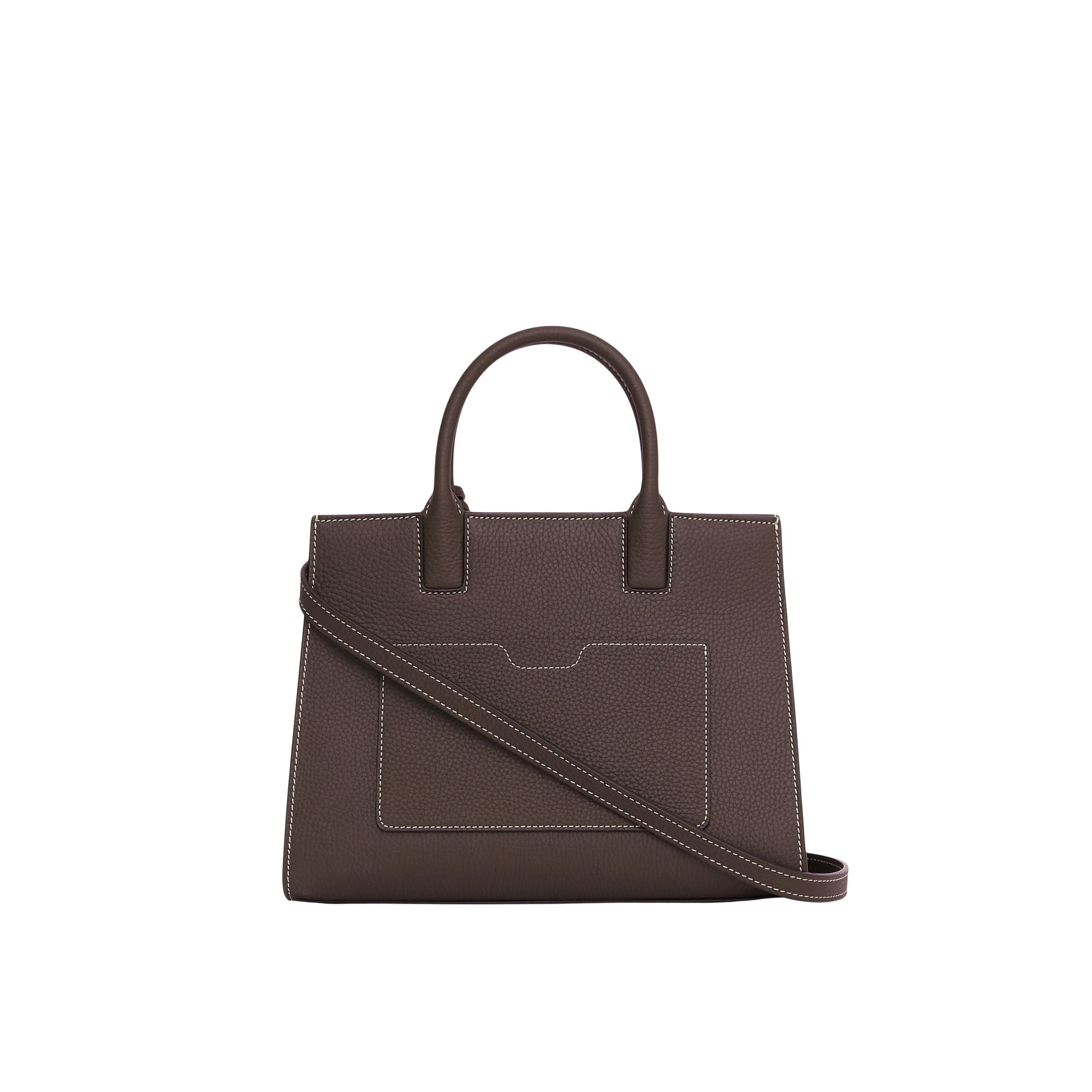 Mini sac Frances en cuir grainé - Dark Clay Brown