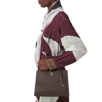 Mini sac Frances en cuir grainé - Dark Clay Brown