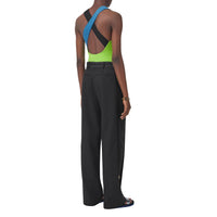 Pantalon en laine à rabat asymétrique - Charcoal Grey