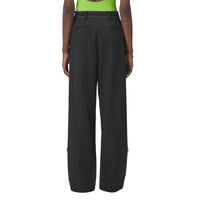 Pantalon en laine à rabat asymétrique - Charcoal Grey