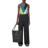 Pantalon en laine à rabat asymétrique - Charcoal Grey