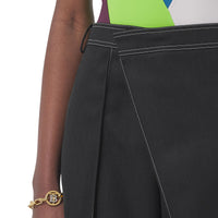 Pantalon en laine à rabat asymétrique - Charcoal Grey