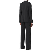 Pantalon ample à motif cygne en laine - Black
