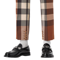 Pantalon tailleur sur mesure en laine Check - Dark Birch Brown Check