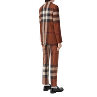 Pantalon tailleur sur mesure en laine Check - Dark Birch Brown Check