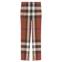 Pantalon tailleur sur mesure en laine Check - Dark Birch Brown Check