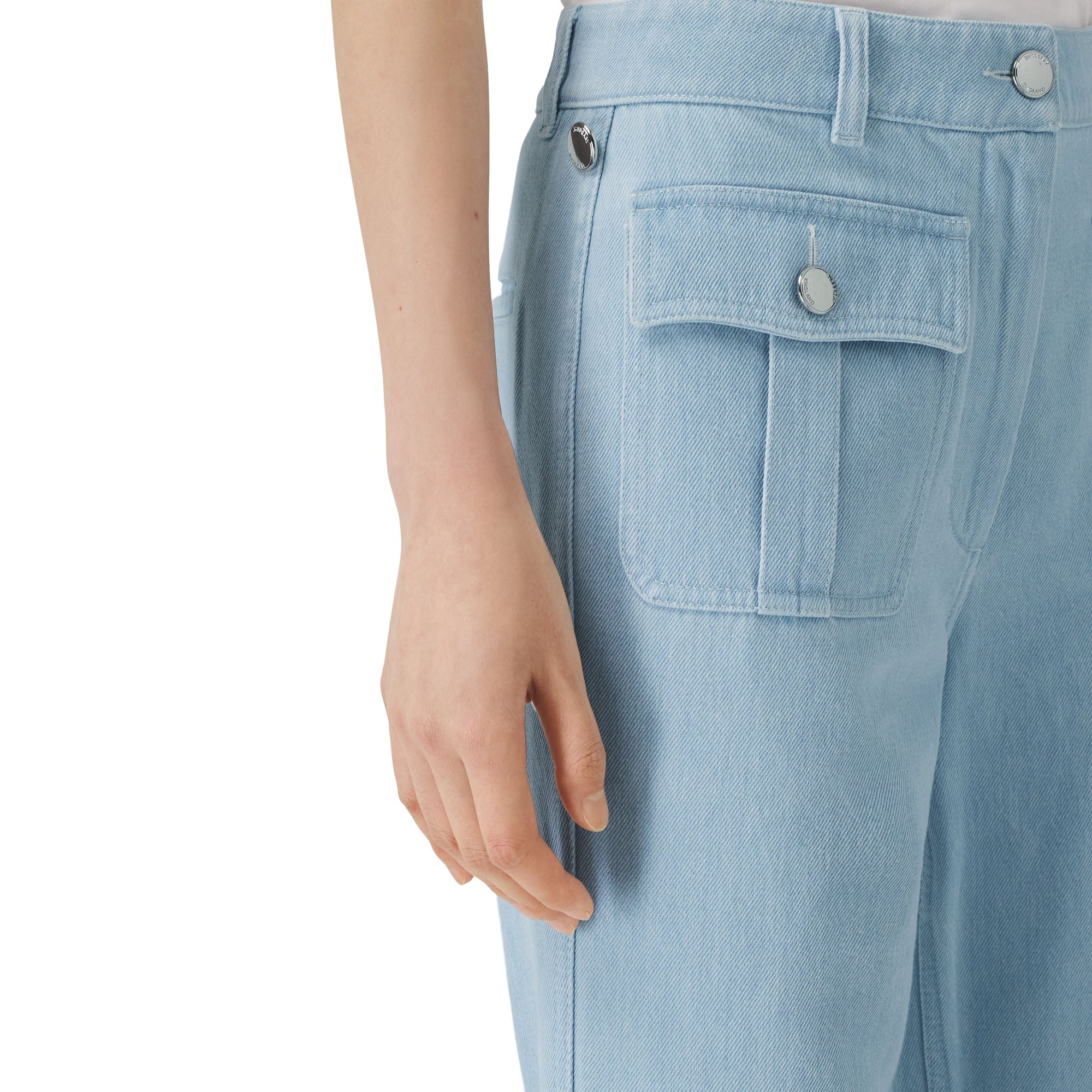 Pantalon cargo en denim avec sangles amovibles - Light Indigo