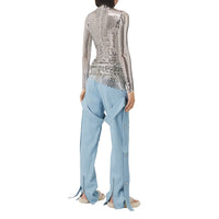 Pantalon cargo en denim avec sangles amovibles - Light Indigo