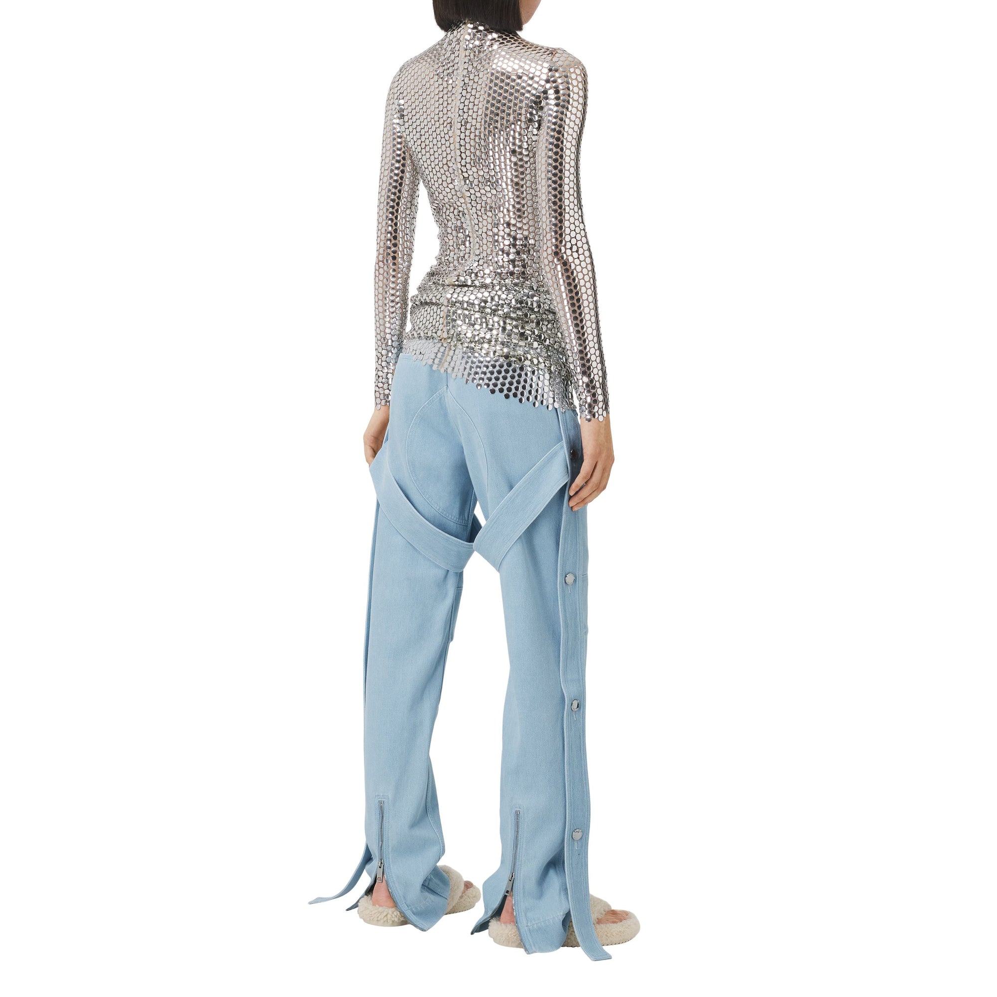 Pantalon cargo en denim avec sangles amovibles - Light Indigo