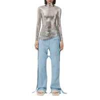 Pantalon cargo en denim avec sangles amovibles - Light Indigo