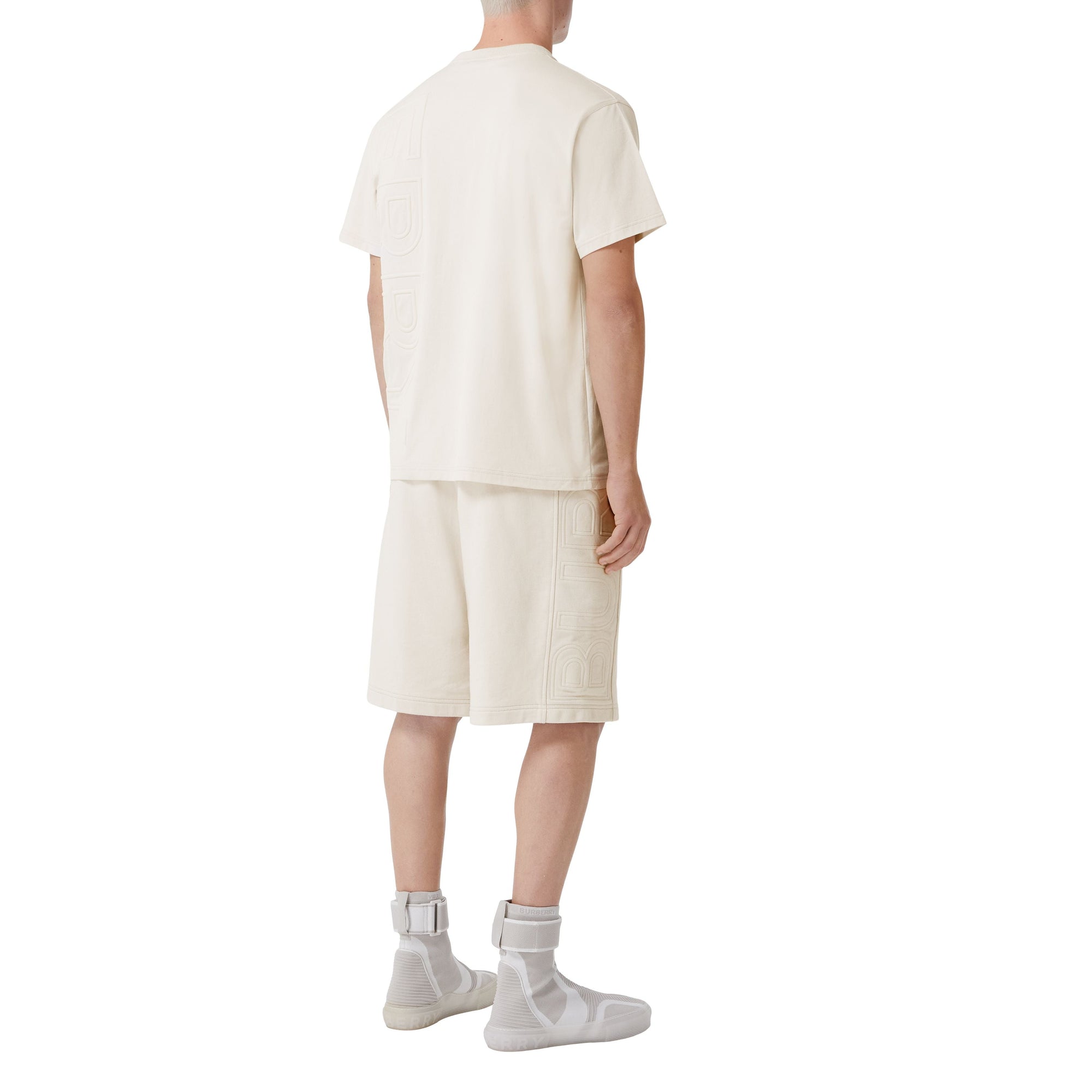 T-shirt oversize à logo embossé - Parchment