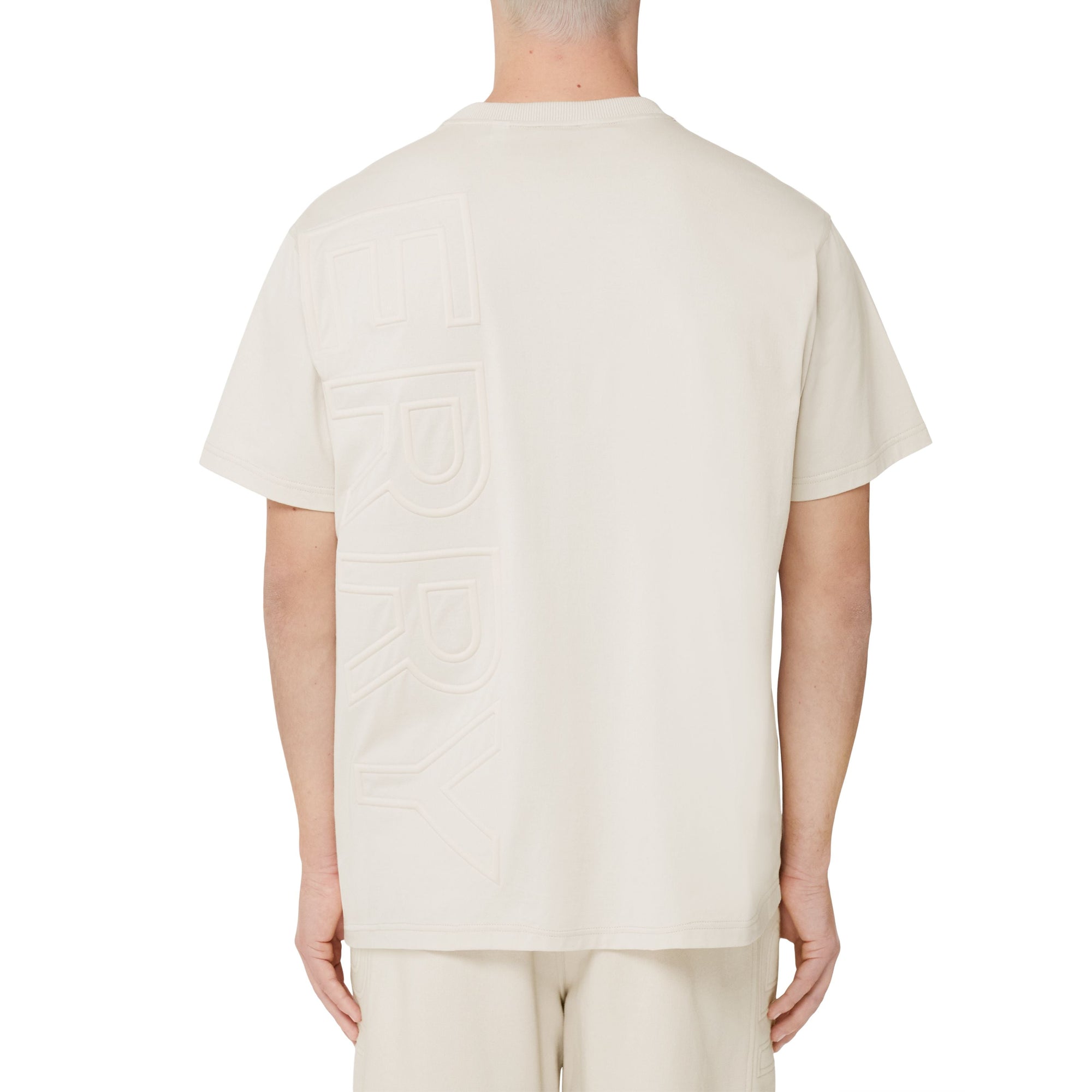 T-shirt oversize à logo embossé - Parchment