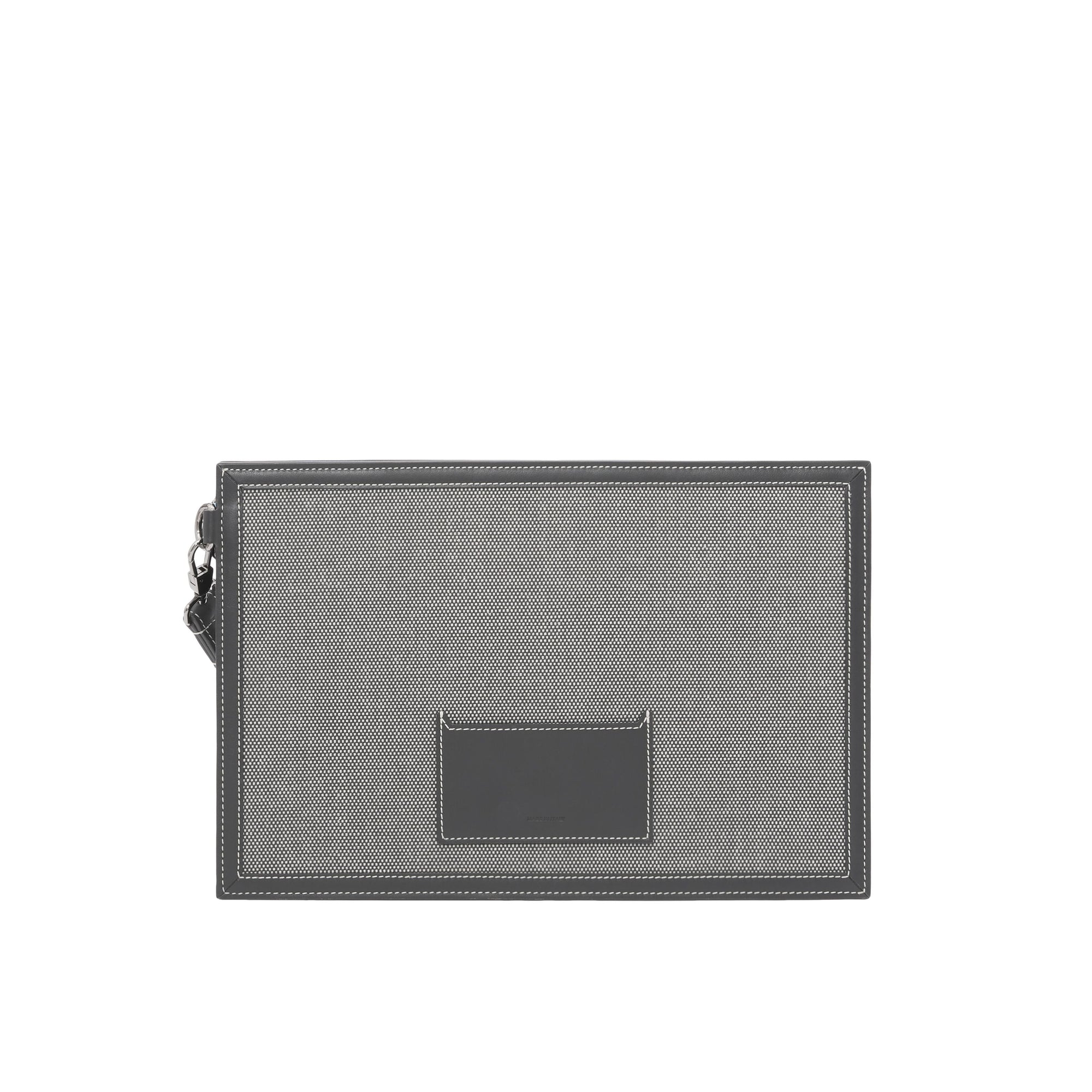 Pochette zippée en toile de coton Horseferry - Black & Grey