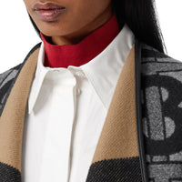 Cape en jacquard de laine et cachemire Monogram - Graphite