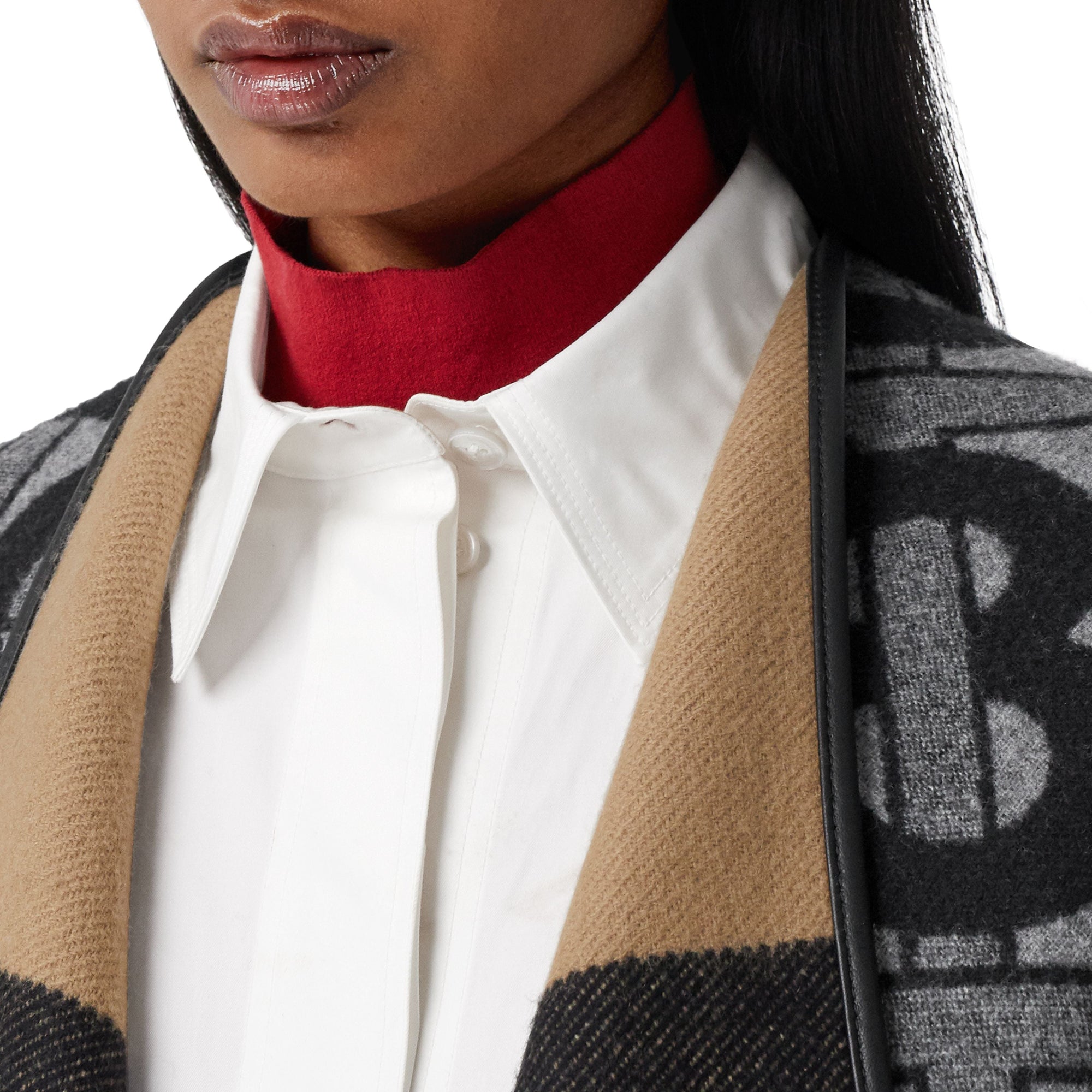 Cape en jacquard de laine et cachemire Monogram - Graphite