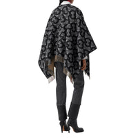 Cape en jacquard de laine et cachemire Monogram - Graphite