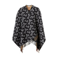 Cape en jacquard de laine et cachemire Monogram - Graphite