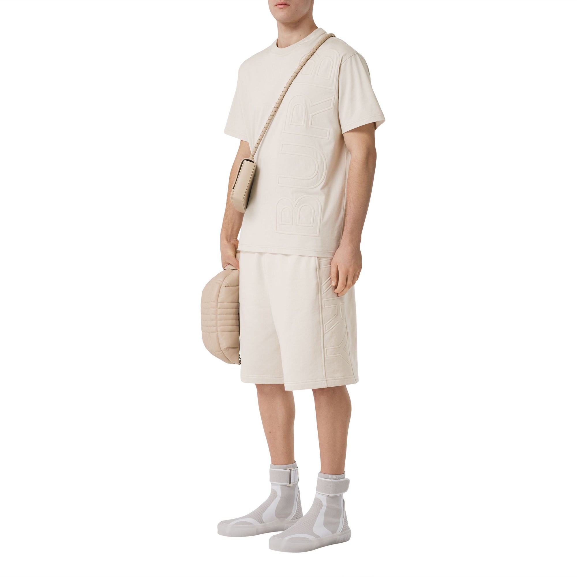 Short à cordon de serrage à logo - Parchment