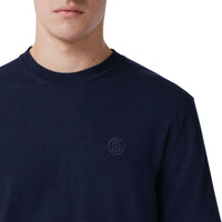 T-shirt à manches courtes en laine et soie - Coal Blue
