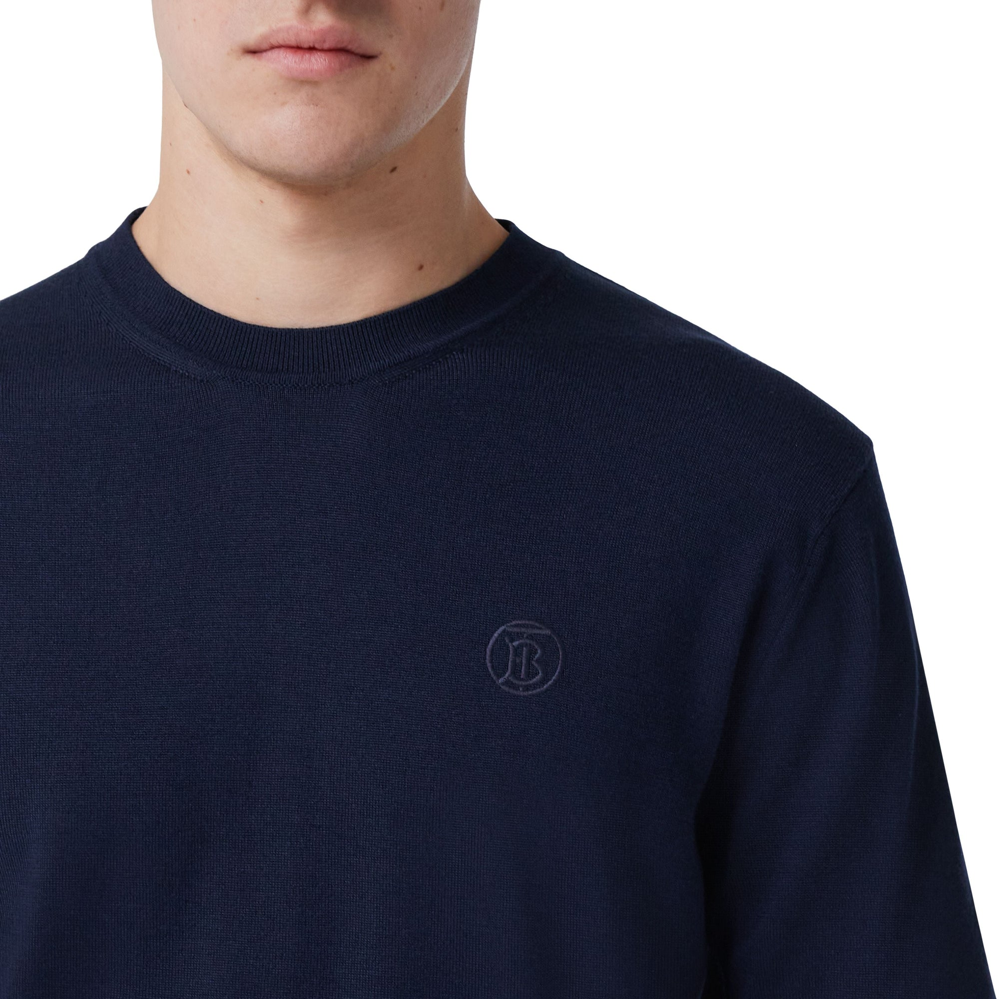 T-shirt à manches courtes en laine et soie - Coal Blue