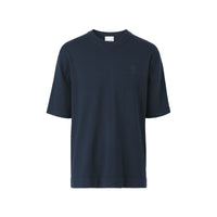 T-shirt à manches courtes en laine et soie - Coal Blue
