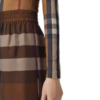 Short en soie à motif Exaggerated check - Dark Birch Brown Check