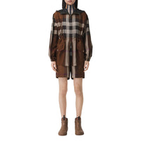 Short en soie à motif Exaggerated check - Dark Birch Brown Check