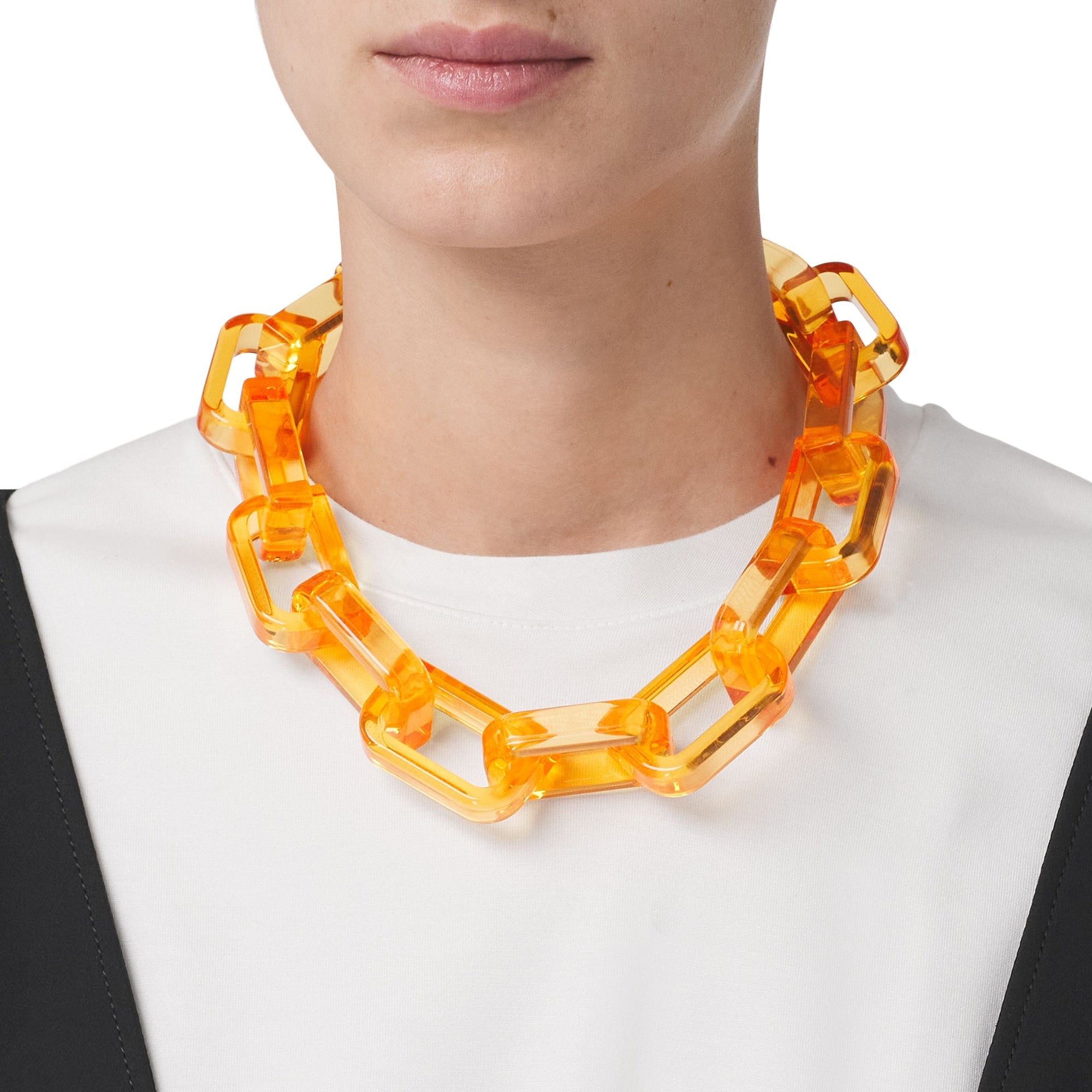 Collier à maillons à fermoir plaqué - Palladio & Orange