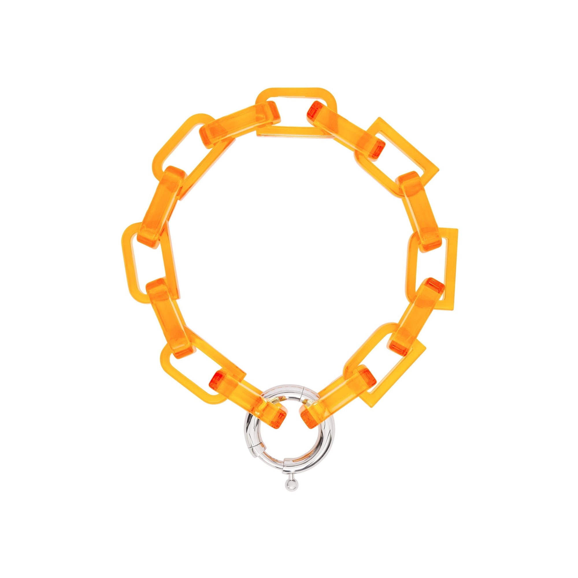 Collier à maillons à fermoir plaqué - Palladio & Orange