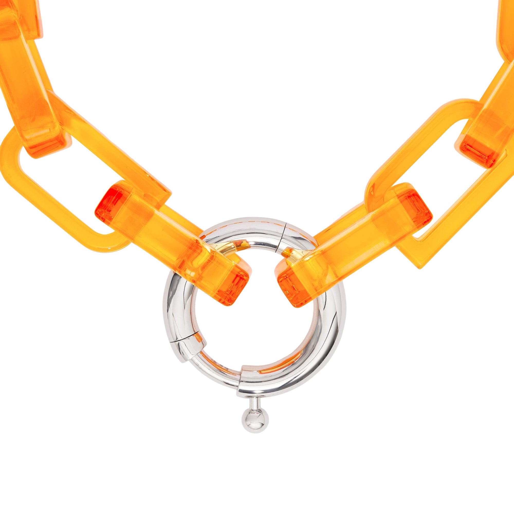 Collier à maillons à fermoir plaqué - Palladio & Orange