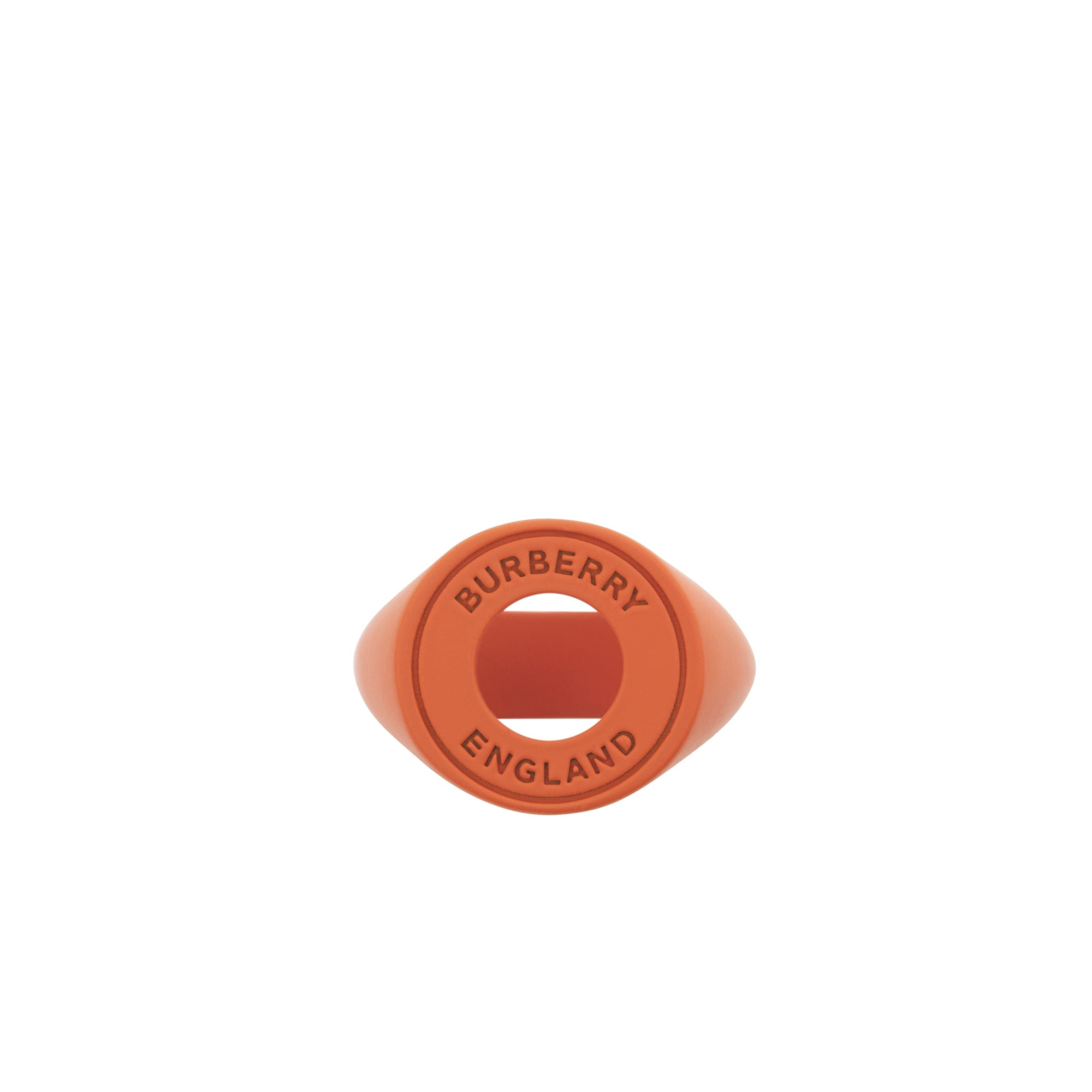Chevalière à logo verni - Orange