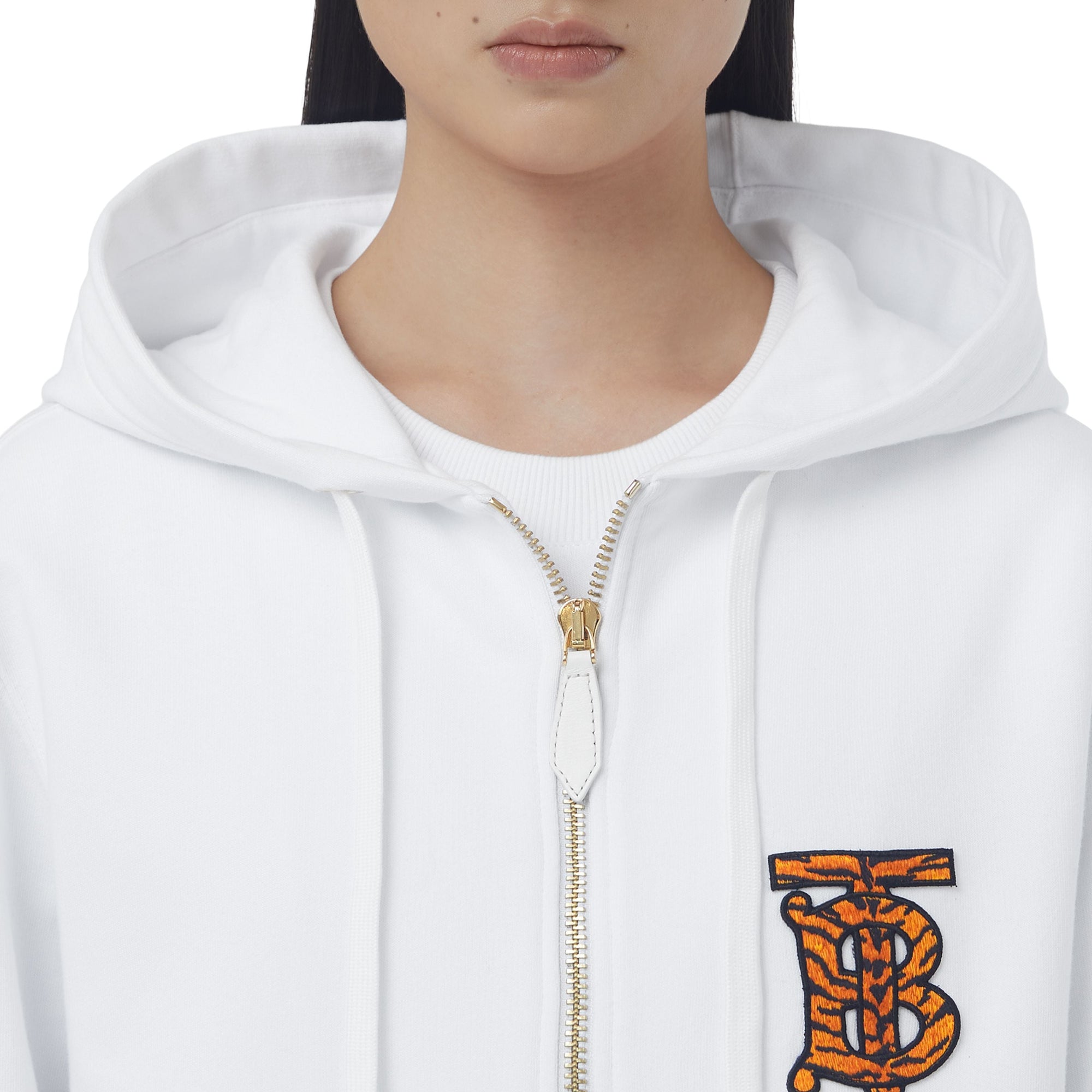 Haut à capuche en coton Monogram - White