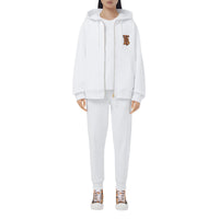 Haut à capuche en coton Monogram - White