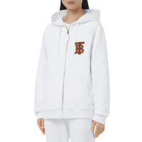 Haut à capuche en coton Monogram - White